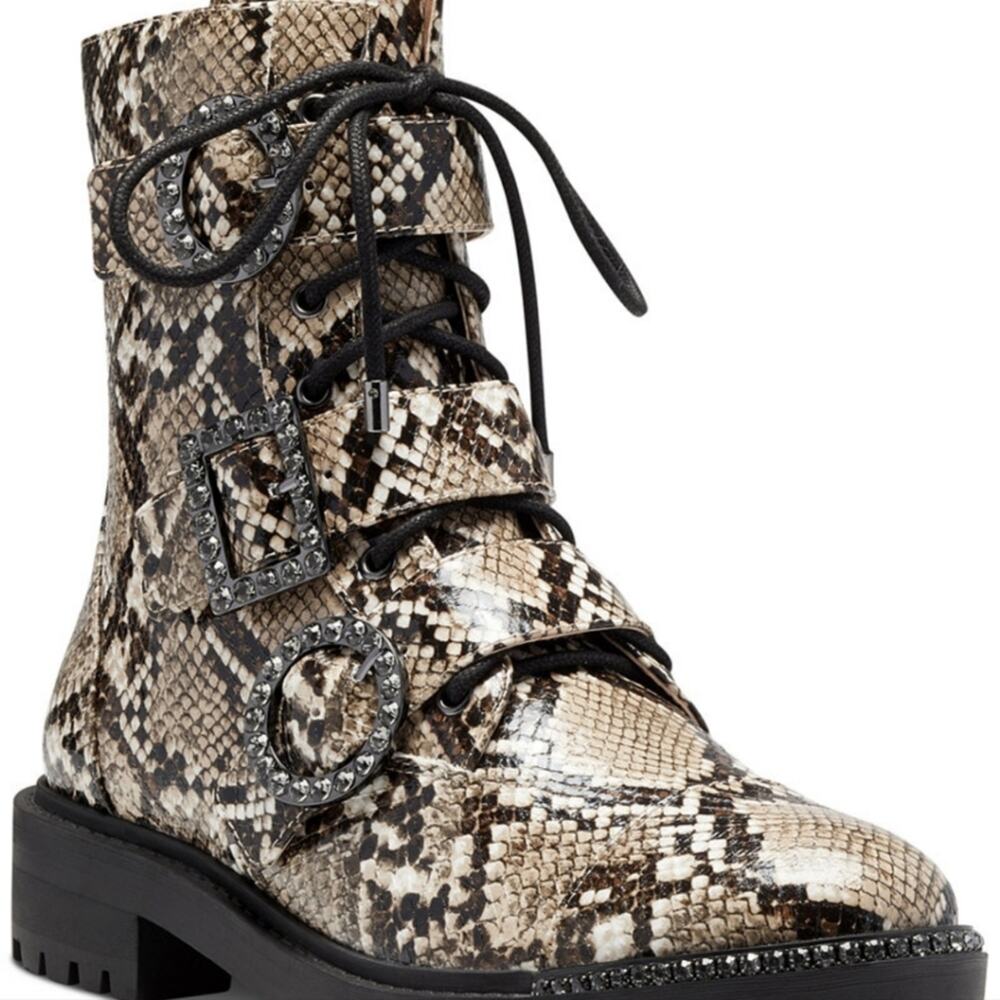 JESSICA SIMPSON NWT WOMENS KIRLAH BUCKLE STRAP LUG SOLE COMBAT BOOTS - Picture 7 of 8